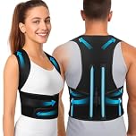 AWWVERO Posture Corrector Men and Women Works as Back Brace and Shoulder Support Posture Corrector and Provide Lower Back Support as Back Support Belt(Black, XL)