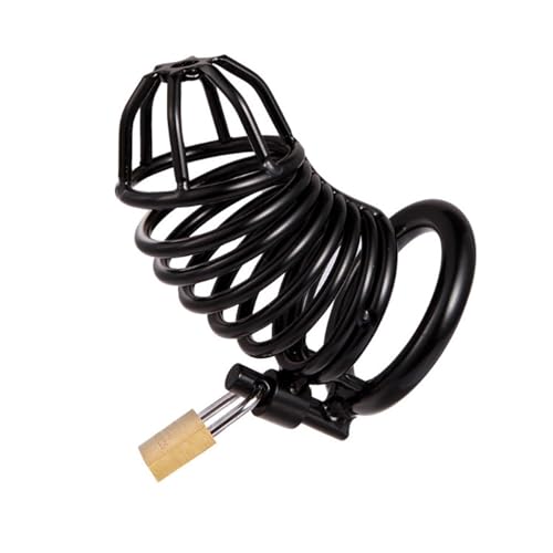 3 Sizes of Men's Long Metal Silver Cages, Ventilated and Breathable, Black and Silver (40mm/45mm/50mm)-USZZ28 (Black, 50mm)