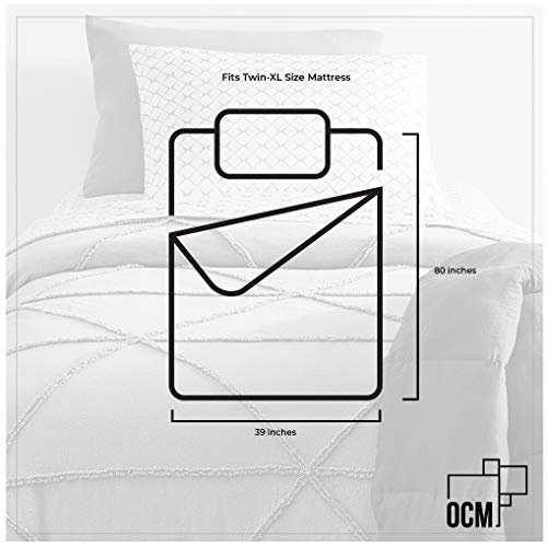 Ocm College Dorm Bed Sheet Set In Black | Twin Xl Size | Solid Black | Soft Microfiber Fitted Sheet, Flat Sheet And Pillowcase With Deep Pockets #TOP5