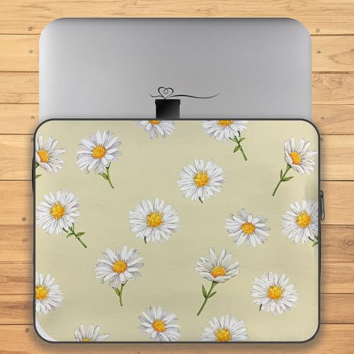 Funda para portátil con dibujo floral de margaritas 11.5 x 15 pulg miniatura 2