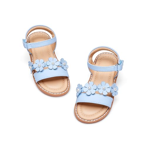 Image of Flaryzone Girls Sandals Open Toe Summer Flats Dress Sandals Shoes Toddler /Little Kid
