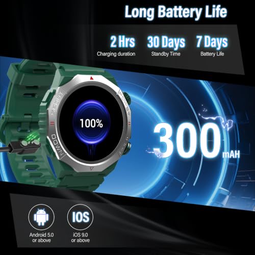 Image of Smart Watch for Men (Answer /Make Calls), Rugged Men's Military Smartwatch, 1.39 inch HD Fitness Tracker with Heart Rate /Sleep /Step Monitor, 110+ Sport Modes, IP68 Waterproof Activity Tracker Android iOS