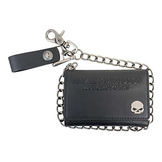 Harley-Davidson Men's Skull Medallion Core Tri-Fold Medium Wallet COREM17-BLK