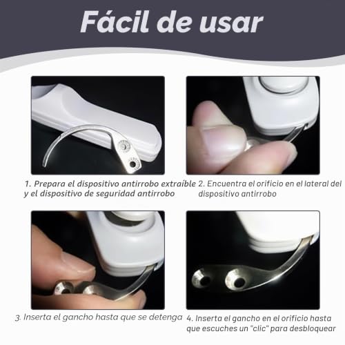 Miniatura 4 de 2 Piezas Separador De Gancho Para Etiquetas Eas, Llave Antirrobo Con Gancho Magnético, Desactivador De Alarmas Ropa, Gancho De Acero Resistente, Herramienta De Seguridad Para Tiendas, 51mm