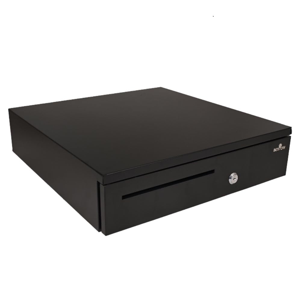 Bestow Cash drawer Electronic Automatic & Manual Heavy Duty, Durable, Reliable Granted Metal Cash Drawer Drawer organiser storage for POS Support all POS Terminal (Black, 5.3Kg)6 NOTES / 3 Coin