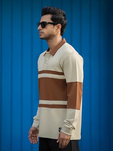 Image of Maniac || Mens || Color Block || Polo Neck || Full Sleeve || Cotton || T-Shirt