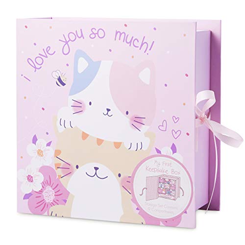 Baby Milestone Keepsake Storage Box: Track Treasured Memories - I Love You Cats