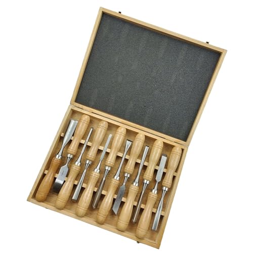 Mxxephemer Wood Chisel Set 12 Pieces Woodworking Chisels Multi-Functional Chisel Set Woodworking Hand Tools Mortise Chisel Set (12pcs set)