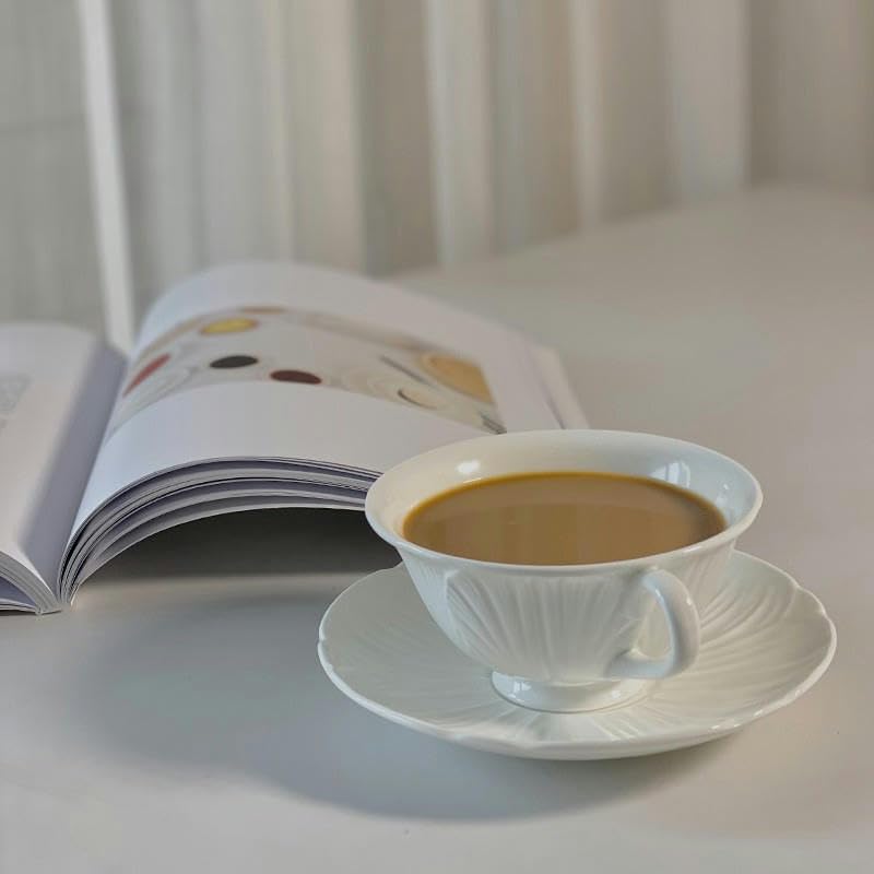 Zestaw do herbaty Chiński zestaw do herbaty, 60-200 ml chiński porcelanowy kubek do herbaty, kawy, biały ceramiczny na nóżce, miska lodów, kielich dla dorosłych, prezent(Golden Bird Cup and Plate)