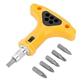Destornillador de Bolsillo, 5 Uds Juego de Destornilladores Torx Puntas de Tornillo Llave Tipo T Juego de Puntas de Destornillador de Carraca Triangular Hexagonal de Precisión