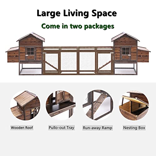 Chicken Coop For 6 To 8 Chickens, Outdoor Fir Wood Chicken Coop Kit Hen House Cages Hutch For Chickens Duck Poultry Habitat Supplies Large 160” #TOP3