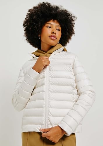 Jaqueta Básica Feminina Puffer Matelassê - Off White G
