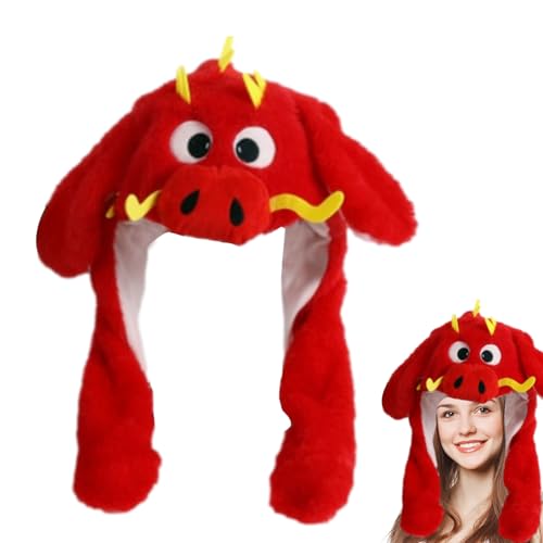 Chapéu de dragão com orelhas em movimento,Chapéu de dragão orelhas pulando vestir chapéu de cosplay