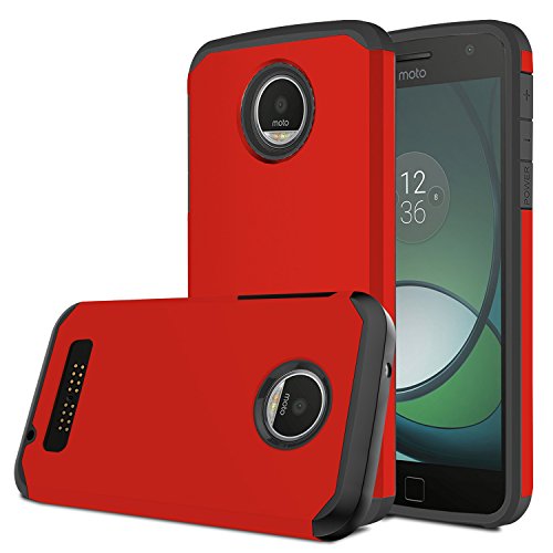 Moto Z Play Case, Venoro [Shockproof] Slim Hybrid Dual Layer Armor Defender Rugged Protective Case Cover for Motorola Moto Z Play/Moto Z Play Droid (Red)