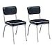 Retro Side Chairs with Cushion Black and Chrome (Set of 2)