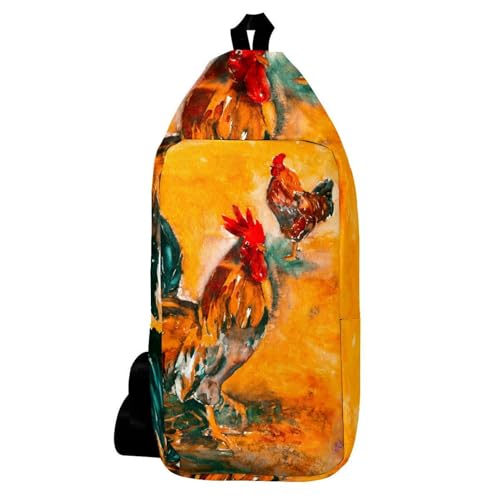 Sac à dos à bandoulière coq de la ferme sacoche multicolore 16x36.5cm