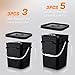 Vesici 6 Pcs 5 Gallon 3 Gallon Square Bucket Pail with Plastic Handle and Lid Storage Food Container Industrial Pail with DIY Label Sticker for Camping Fishing Paint Water Art Crafts Project, Black