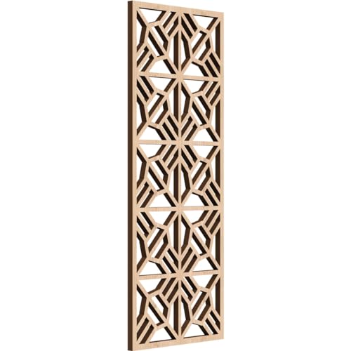 Image of Auburn Decorative Pierced Fretwork Wood Wall Panels, 9 3 /8 inchW x 24 3 /8 inchH x 3 /8 inchT, Red Oak