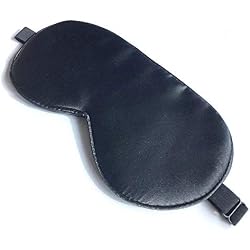 Sleep Mask, Silk Eye Mask for Sleeping with Adjustable Strap, Satin Blackout Sleeping Eye Mask for Men&Women, Comfortable Blindfold Eyeshade for Night Sleep(Black)