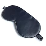 Sleep Mask, Silk Eye Mask for Sleeping with Adjustable Strap, Satin Blackout Sleeping Eye Mask for Men&Women, Comfortable Blindfold Eyeshade for Night Sleep(Black)