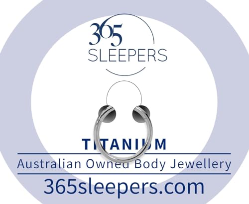 365 SLEEPERS Titanium Implant Grade Nose Rings Septum Jewellery Hinged Segment Ring Body Piercing Hoop Lip Rings Helix Cartilage Rook Earrings Nickel Free Hypoallergenic (8G 18mm)