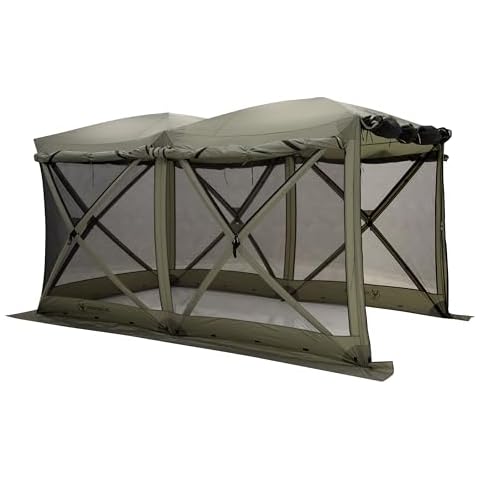 Gazelle Tents™ Tandem Gazebo, Easy Pop-Up Hub Screen Tent, Durable, TriTech Mesh, Waterproof, UV Resistant, 10-Person, Agave Green, 89" x 86" x 156", GG800AG Cover