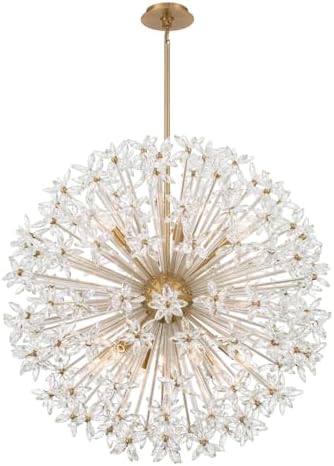 Crystorama Adley 34'' Aged Brass Chandelier