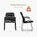 Sweetcrispy Waiting Room Guest Chair Set of 2, Leather Stationary Office Reception Chairs No Wheel, Comfy Padded Arms and Seld Base, for Conference Room Lobby Home Computer Desk Bedroom Elderly, Black