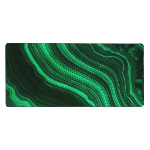 Tapis de souris grand format malachite 40x90cm avec base caoutchouc antidérapante