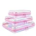 3PCS Clear Hard Shell Zipper Cases Transparent Holographic Toiletry Toys Bags Waterproof Cosmetic Toiletry Bag Portable Travel Organizer for Travel Makeup Tools Toy Storage Bin, Puzzles