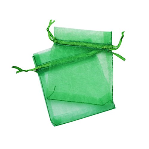 Cestval Organza Gift Bags Jewelry Pouches Wrap Organza Pouches Wedding Party Favor Bags Drawstring Organza Pouches 7x9cm 30 Pcs Green