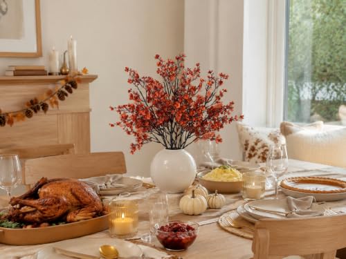 Image of Mandy's 6 Bundles Artificial Burnt Orange Baby's Breath Flowers