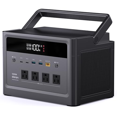 Image of Portable Power Station 1000W (2000W Peak), 576Wh LiFePO4 Battery Solar Generator, 1.8H Fast Charging, Emergency Backup for Home Use, RV Camping, Road Trip (Solar Panel Optional)