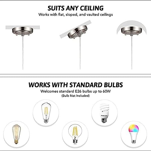 Luz colgante de vidrio vintage ajustable que soluciona techos bajos en pasillo 5