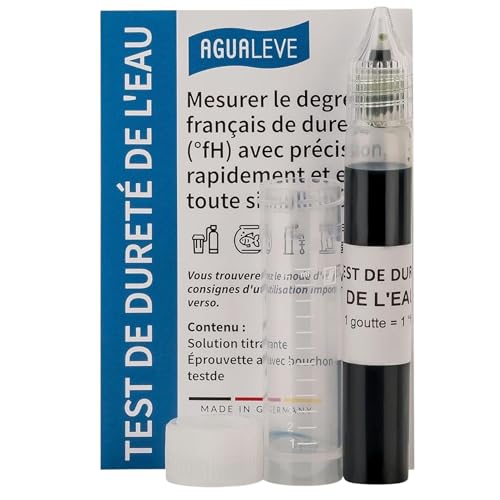 AGUALEVE® Test de dureté de l'eau Degrés de dureté Français - Mesure rapide, simple et précise - Qualité de marque Made in Germany - 25-200 mesures,...