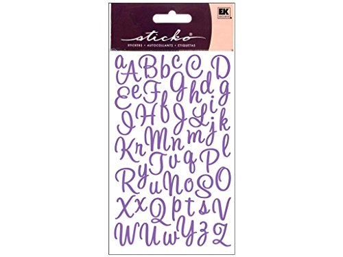 Sticko Sweetheart Purple Script Alphabet Sticker