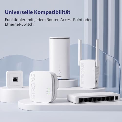 STRONG AV600 Powerline WLAN Kit, WiFi 300 Mbit/s, 2 Ethernet LAN-Ports – Ansicht 5