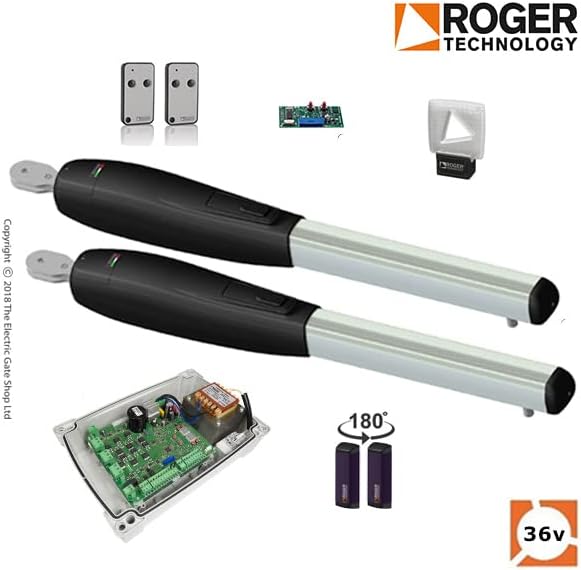 Electric Gate Motor Swing Twin Kit - Brushless Smarty 7 36v Automatic Gate Kit Designed for Wrought Iron, Metal or Wooden Gates