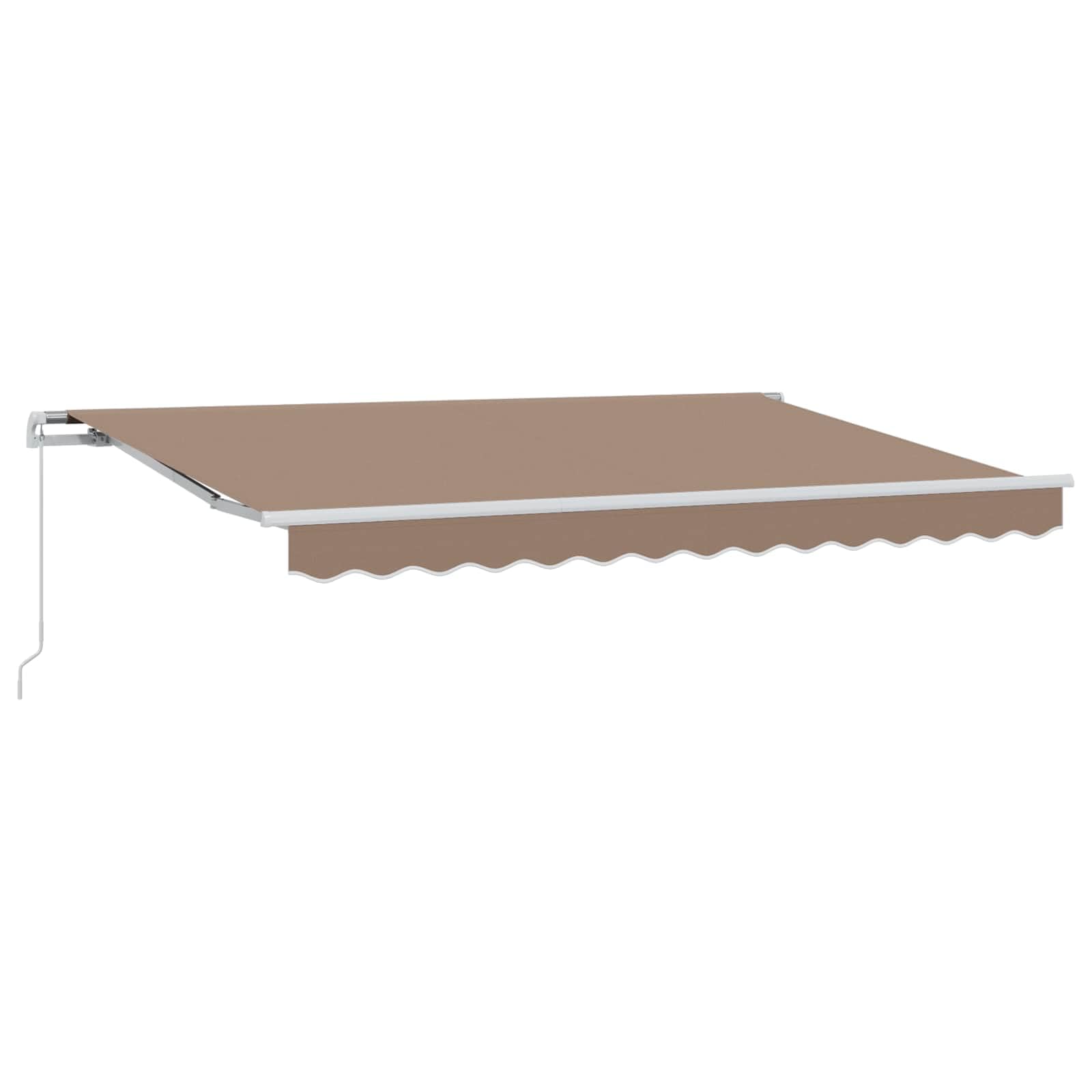 Toldo extensible, 600 x 300 cm, poliéster y aluminio | Manivela manual, tela resistente a la intemperie, marco resistente, montaje en pared, kit completo de montaje