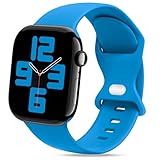 THWALK コンパチブル Apple Watch バンド ベルト 柔らかいシリコン素材のスポーツバンド 防水性 通気性 耐久性 柔軟 運動 おしゃれ 40mm 41mm 42mm 44mm 45mm 46mm 49mm S/M M/L アップルウォッチ Ultra 2/Ultra SE Series 10/9/8/7/6/5/4 に対応 (サーフブルー, 40mm/41mm/42mm S/M)