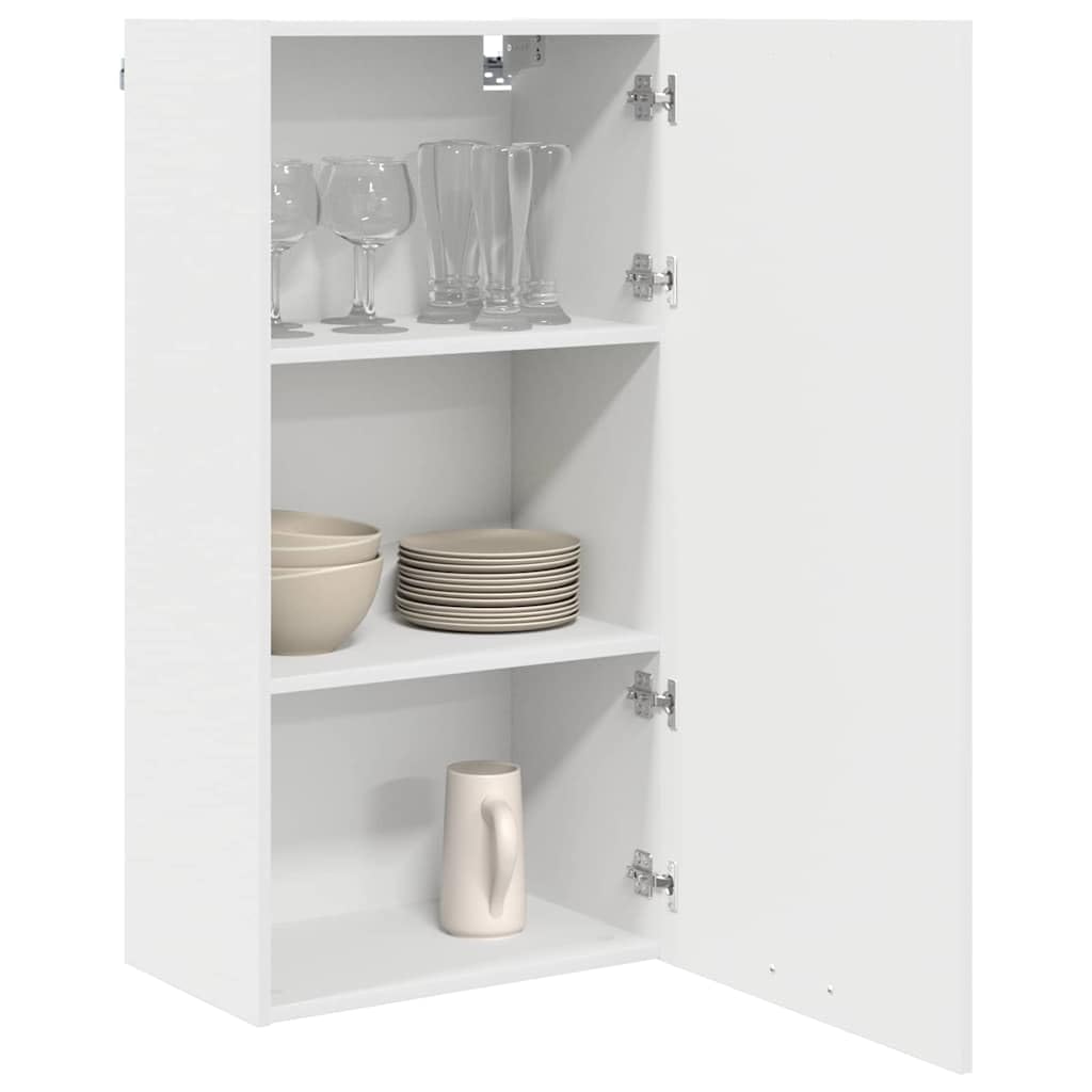 Armadietto pensile bianco in legno 50x31x100 cm con molto spazio, mobile da cucina moderno, robusto e durevole, ideale per cucina, interni, pratica soluzione di archiviazione
