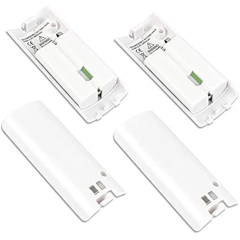 Kulannder 4 Pcs Wii Remote Batteries Rechargeable, 2800mAh High-Capacity Rechargeable Batteries for Nintendo Wii/Wii U Remote Controller (White) Cover