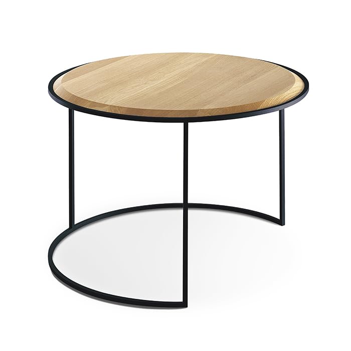Table basse ronde ACAN M181A meuble de salon bois chêne naturel