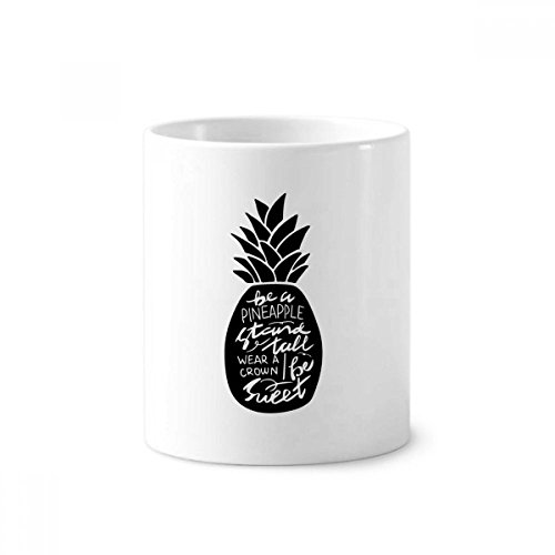 Porte brosse à dents céramique ananas pour ranger le bureau