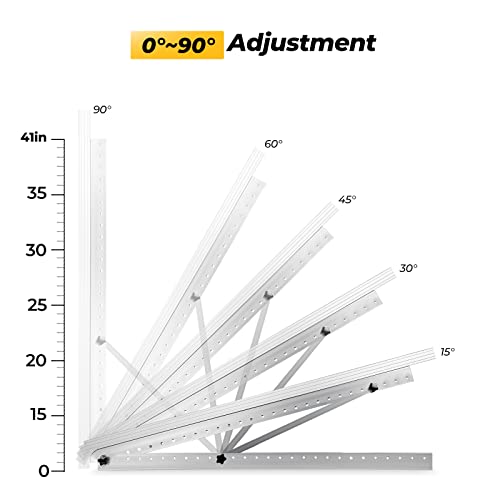 Bougerv 41In Adjustable Solar Panel Tilt Mount Brackets With Foldable Tilt Legs，Solar Panel Mounting Support Up To 180 200 300 Watt Solar Panel For Roof, Rv, Boat, And Off-Grid #TOP2