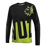 Wuzfully Fahrrad Trikots Herren Langarm Atmungsaktiv Komfortabel Schnelltrocknend Mountainbike MTB Tops