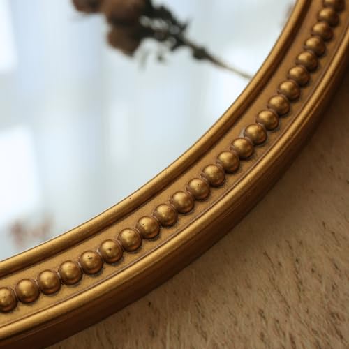 Image of ZIYOO Vintage Ornate Round Wall Mirror, French Baroque Gold Framed Decorative Mirror, Classic Ornate Accent Mirror for Living Room, Bedroom, Entryway, Vanity, 32 Inch