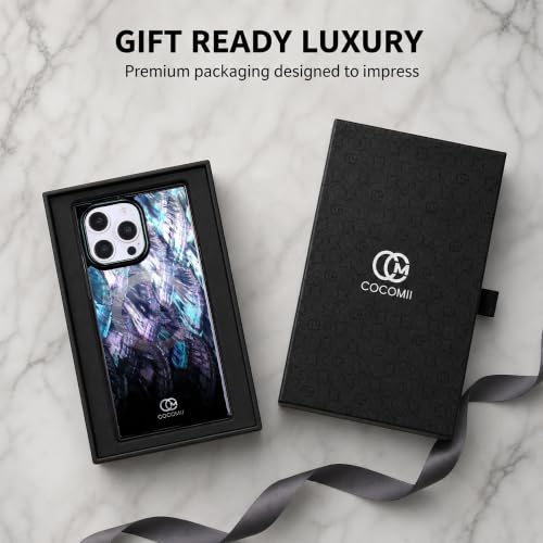 Image of COCOMII Rectangle for iPhone 16 Pro Case, Black Real Mother of Pearl
