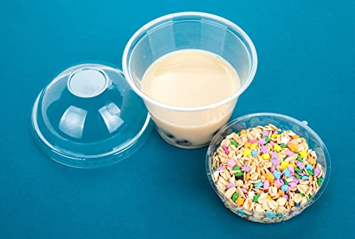 Image of Golden Apple Cup series, 9oz-50sets Clear Plastic cups+2oz insert with Dome lids no hole, BPA Free