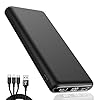 Portable-Charger-Power-Bank-30000mAh-Huge-Capacity-External-Battery-Pack-Dual-Inputs-with-Intelligent-LCD-Display-Compatible-with-Smart-PhonesAndroid-DevicesTablets-and-Others2021-Version-Black Portable Charger,22.5W PD/QC3.0 Super Fast Charge 30000mAh Power Bank with Flashlight Type-C in/Out Built-in 4 Cables 6 Outputs Phone Holder Quick Phone Charging Battery Pack Compatible Smart Devices